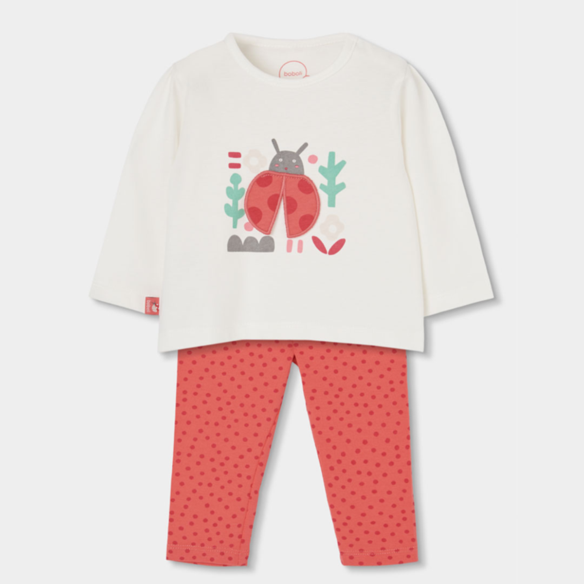 Conjunto de Camisola Manga Comprida Joaninha e Leggings