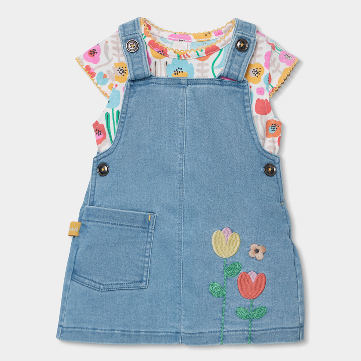 Conjunto Vestido com T-shirt Flores
