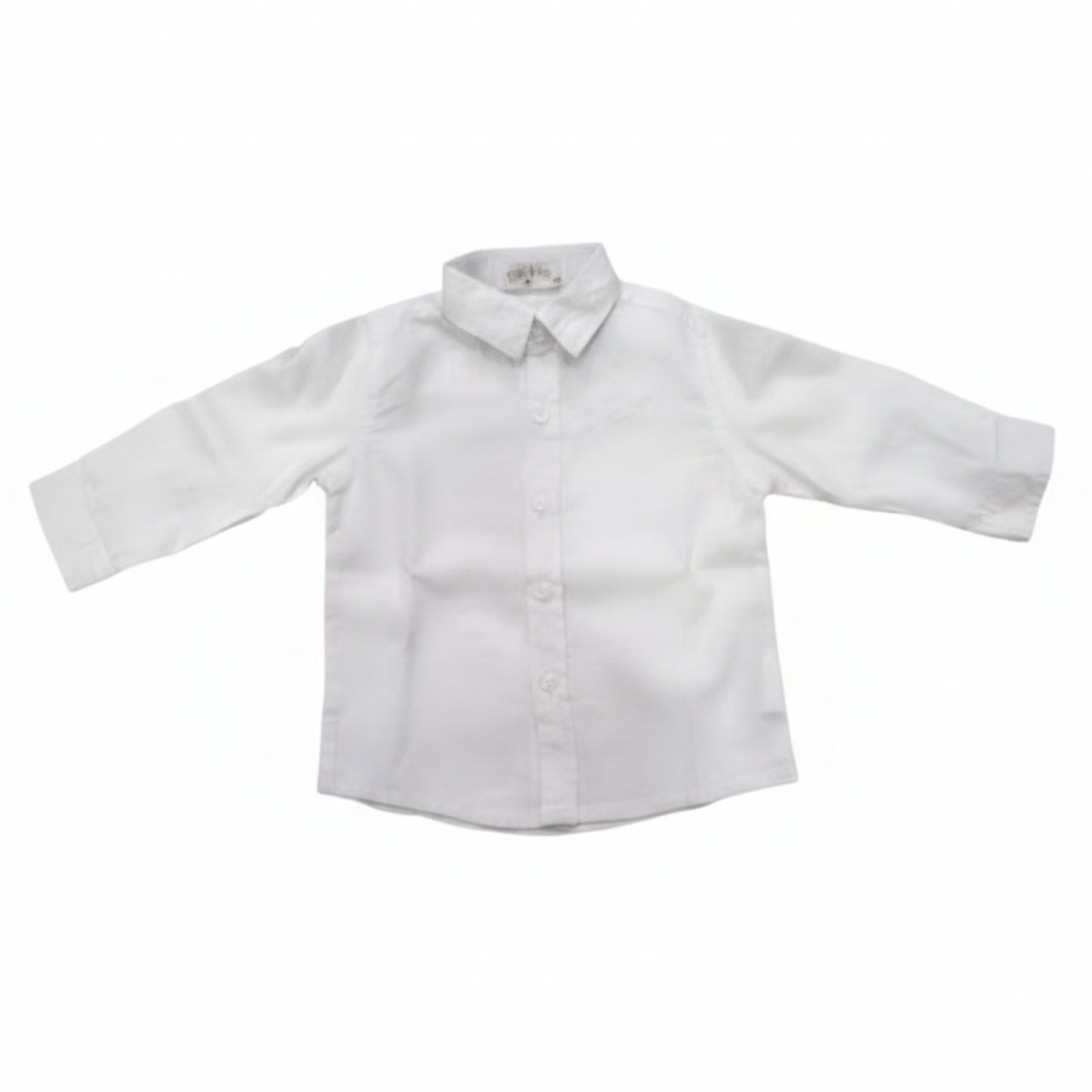 Camisa Branca de Manga Comprida em Algodão