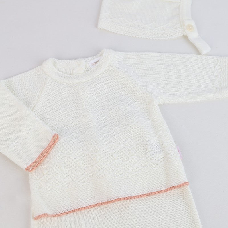 Conjunto em Malha Trabalhado com detalhes em Salmão