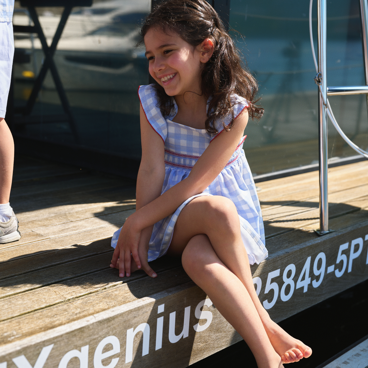 Vestido Vichy Azul e Branco