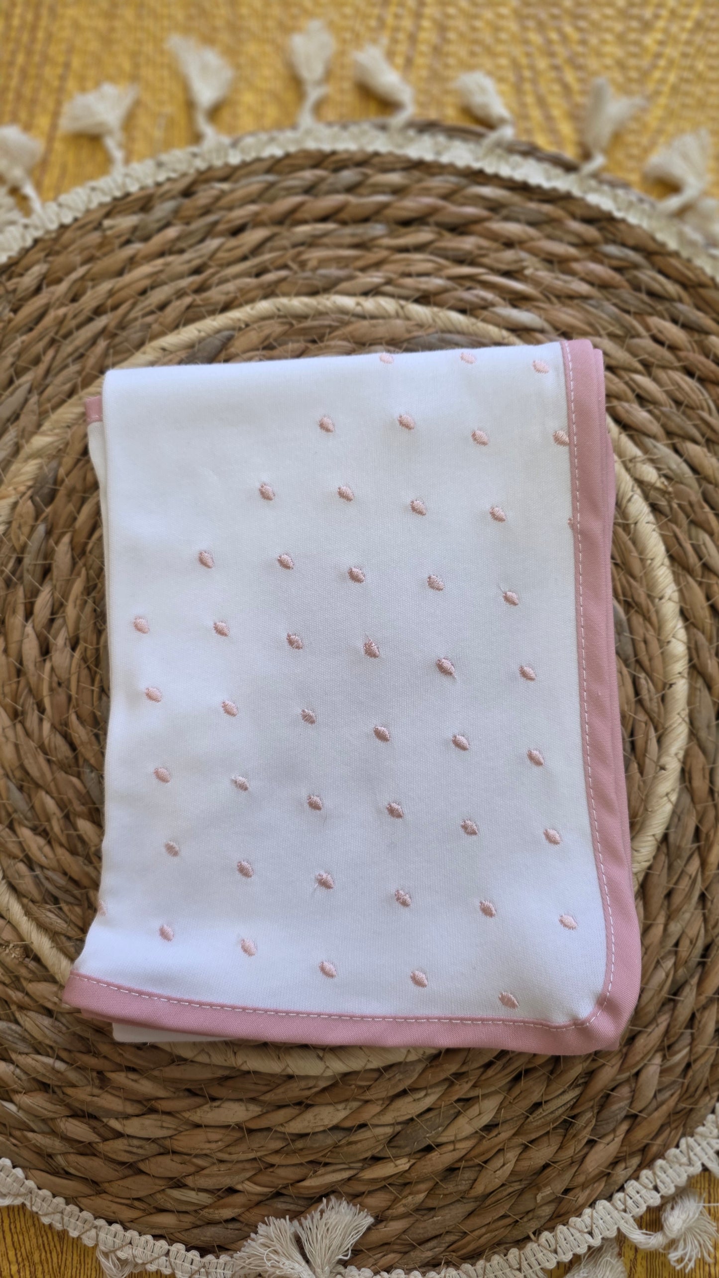 Fralda de Algodão com Barra - Rosa