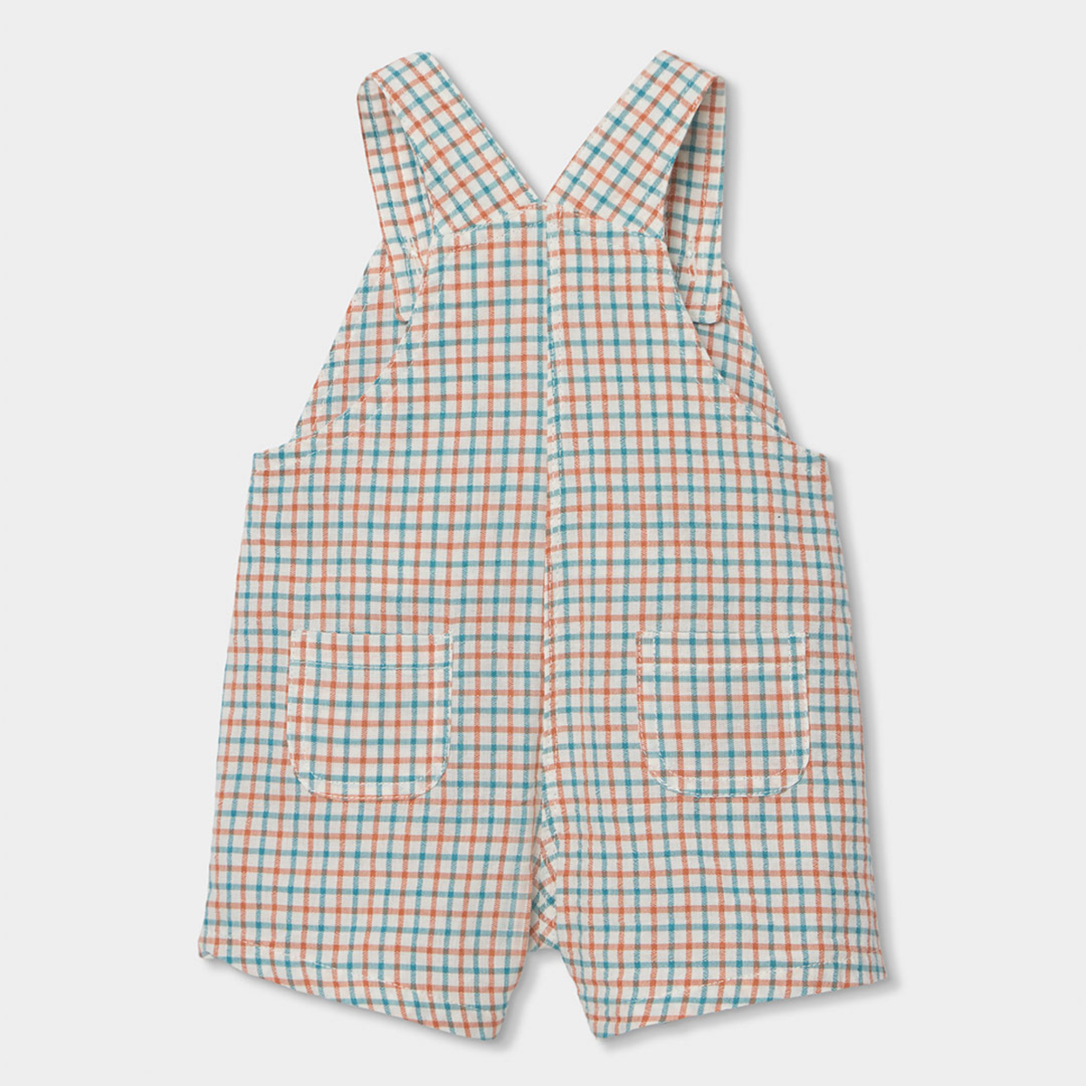 Conjunto de Jardineiras e T-shirt Xadrez Sol