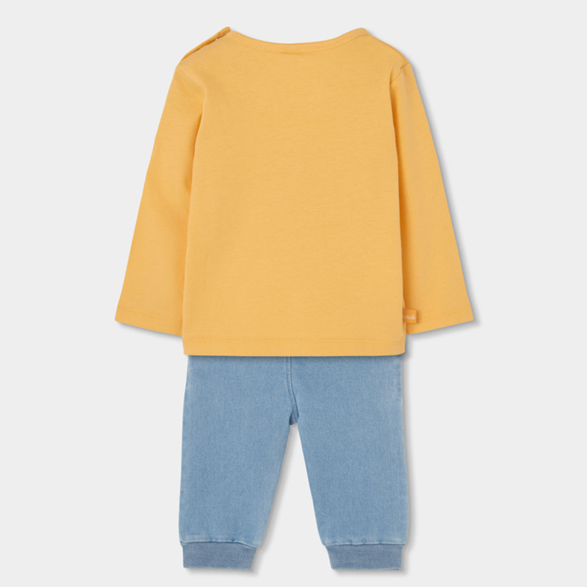 Conjunto de Bebé em Algodão Amarelo com Baleia