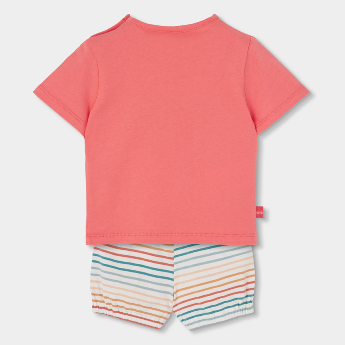 Conjunto de T-shirt e Calções Riscas Coloridas