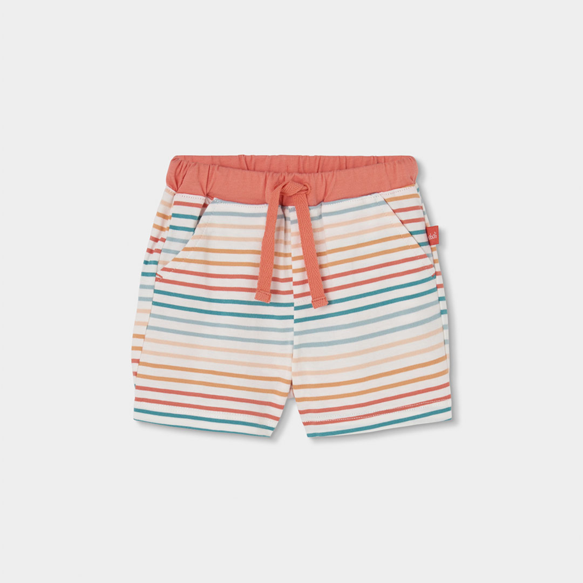 Conjunto de T-shirt e Calções Riscas Coloridas