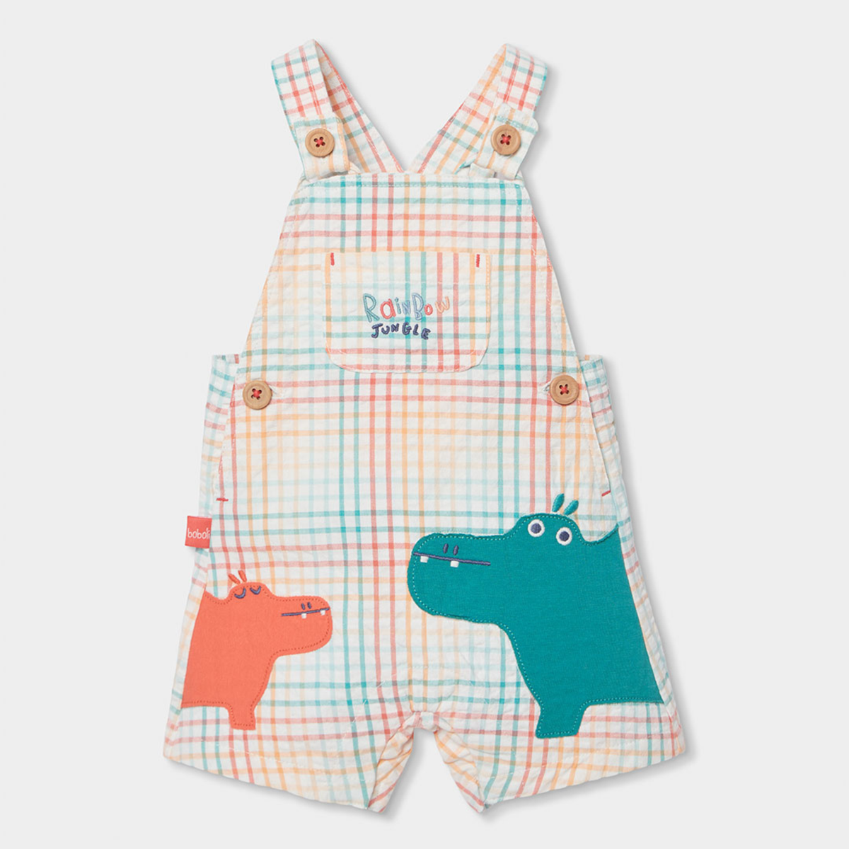 Conjunto de Jardineiras "Rainbow Jungle" e Body