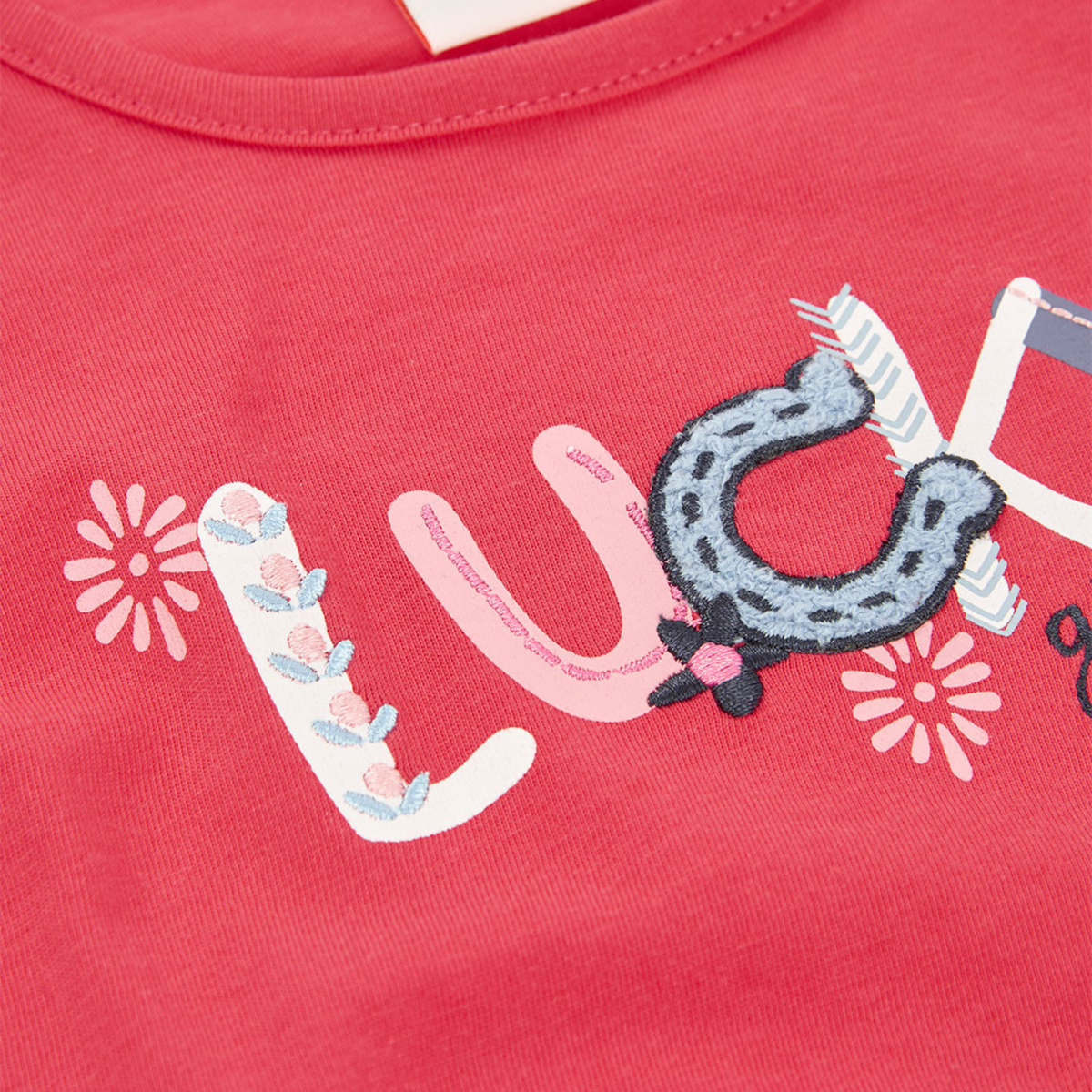 T-shirt "Lucky Girl" Rosa Morango