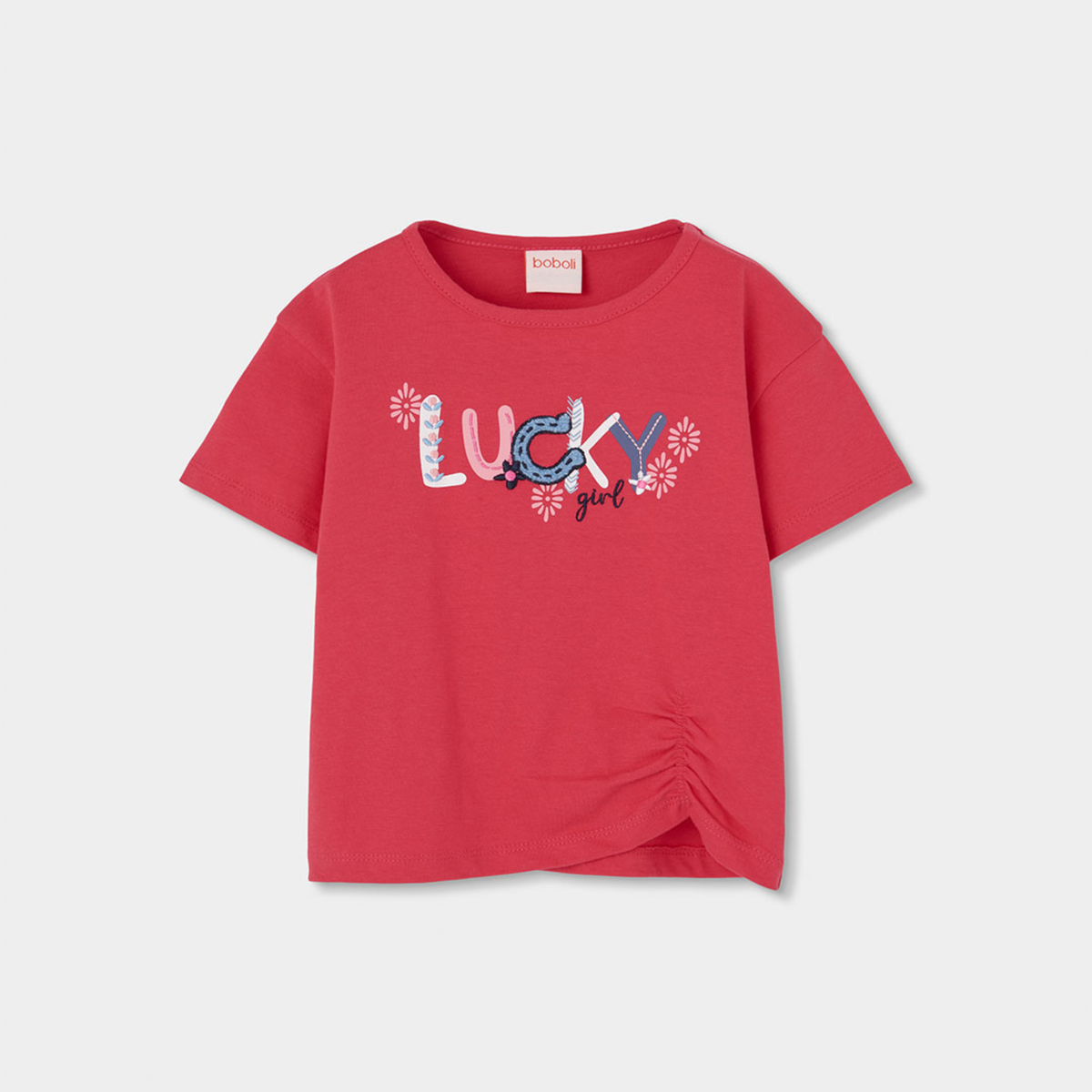 T-shirt "Lucky Girl" Rosa Morango
