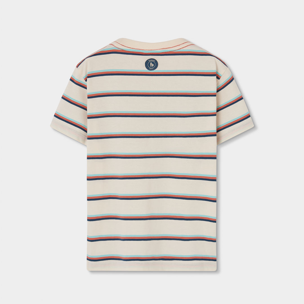 T-shirt de Riscas com Emblemas