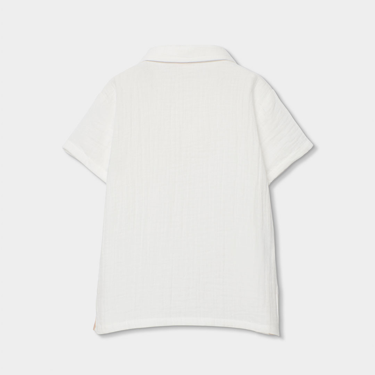 Polo em Musselina de Algodão Branco