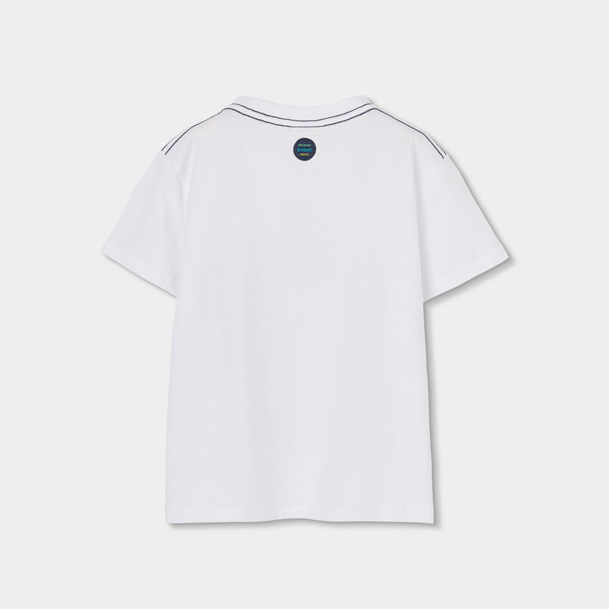 T-shirt manga curta com Estampado de Tubarão