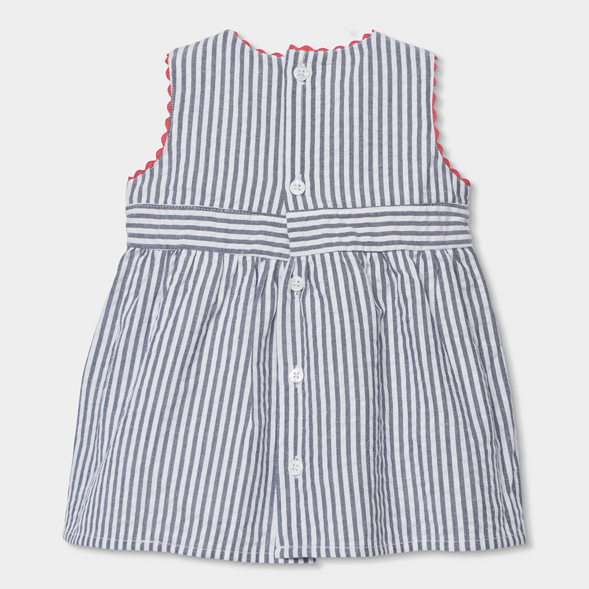 Conjunto de Vestido e Tapa-fraldas às Riscas para Bebé Menina