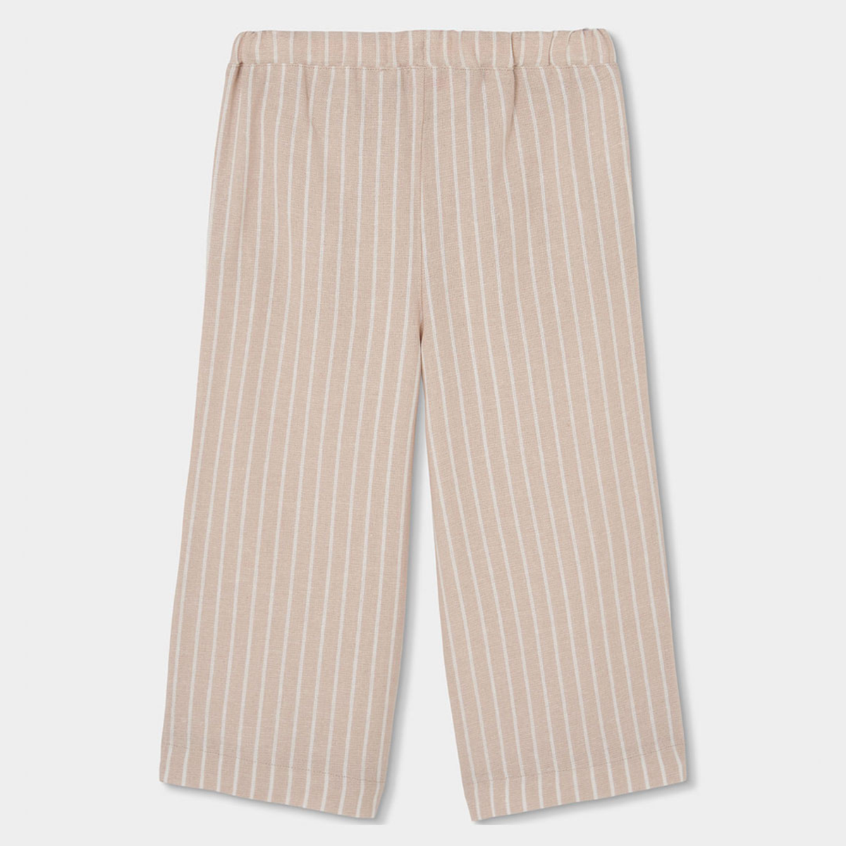 Calças de Linho Às Riscas para Menina