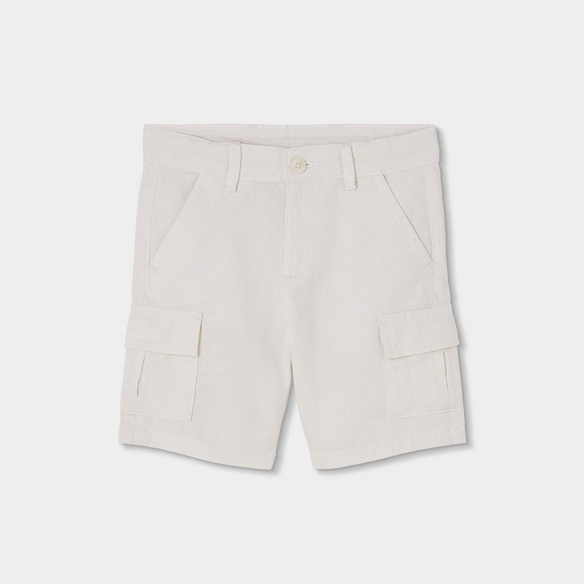 Calções de Linho Cargo Branco