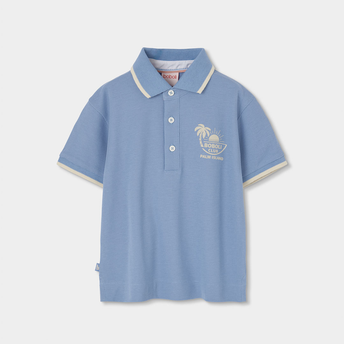 Polo Piqué Azul "Palm Island"