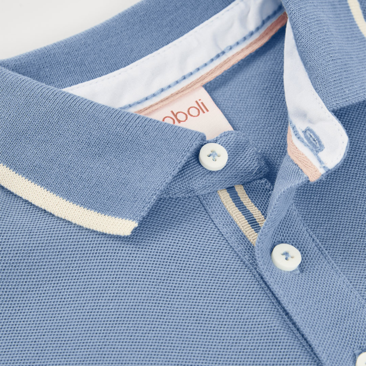 Polo Piqué Azul "Palm Island"