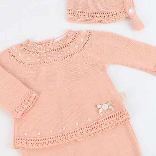 Conjunto de 3 peças em Malha Rosa