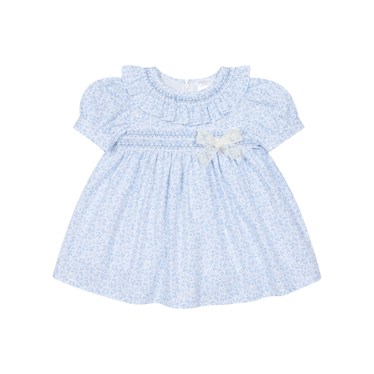 Vestido em Algodão Floral Azul