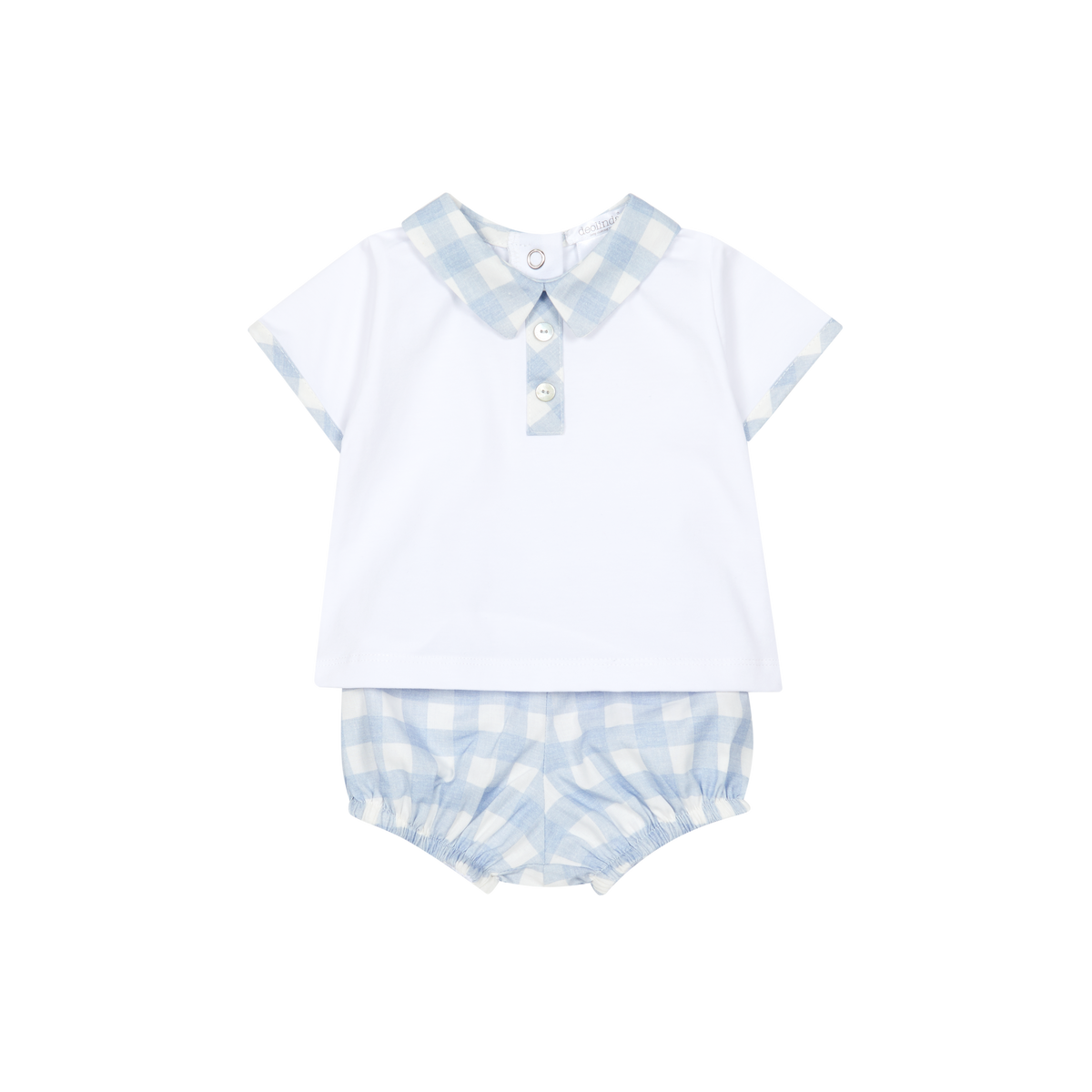 Conjunto em Algodão Vichy Azul