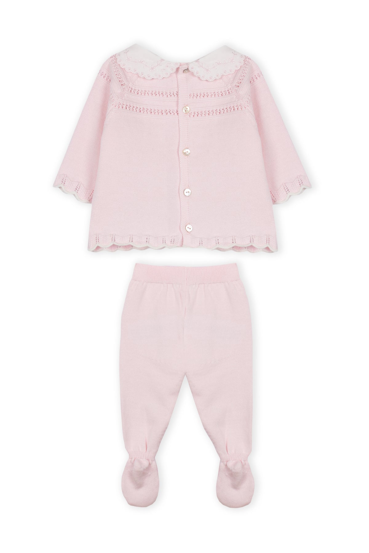 Conjunto Malha Rosa Bebé