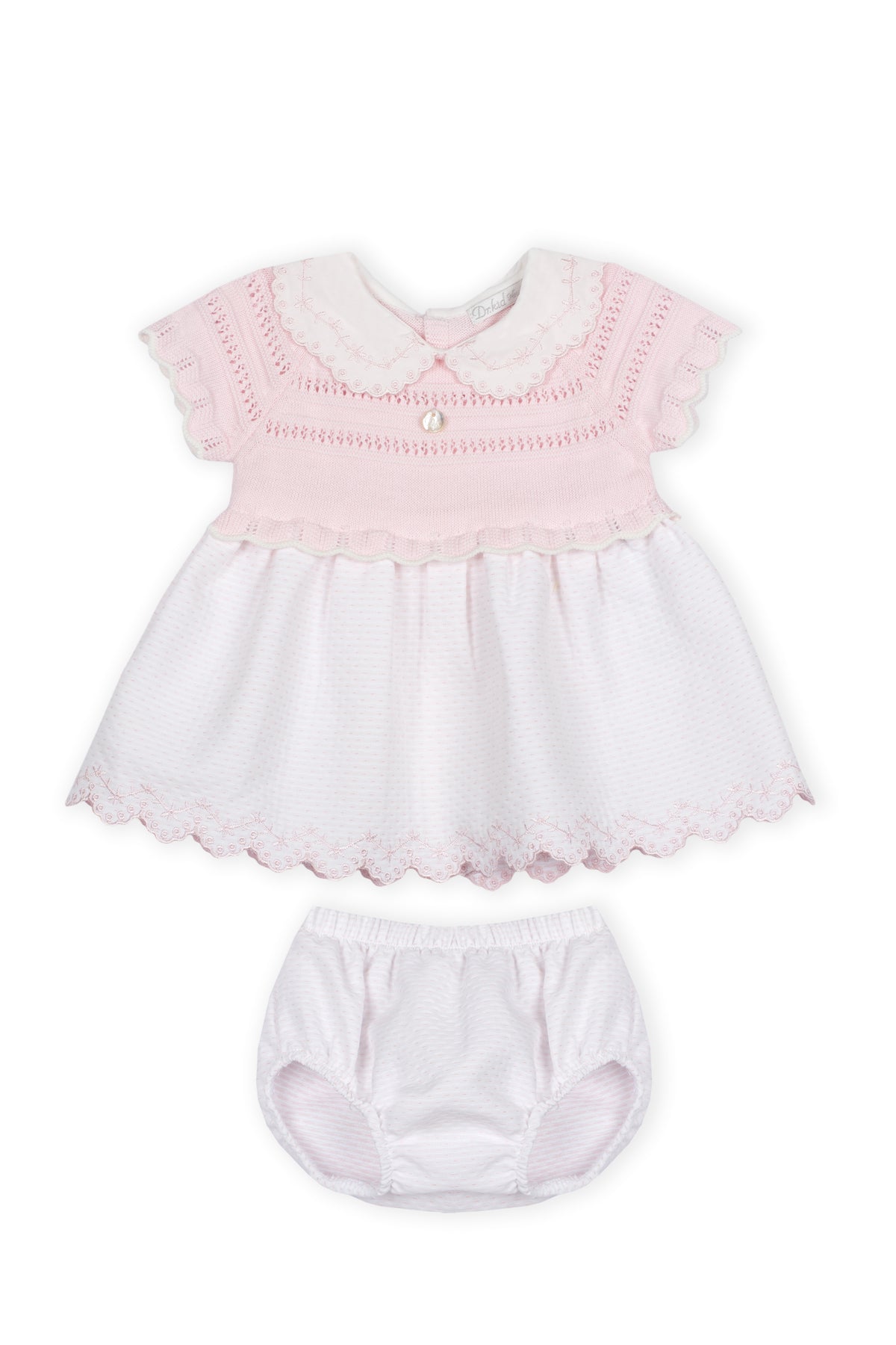 Vestido com Tapa Fraldas Rosa Bebé