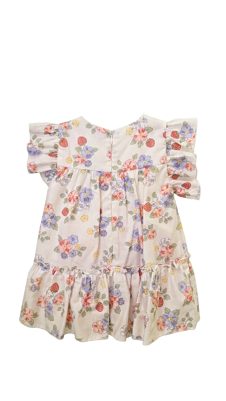Vestido com Tapa Fraldas com Morangos