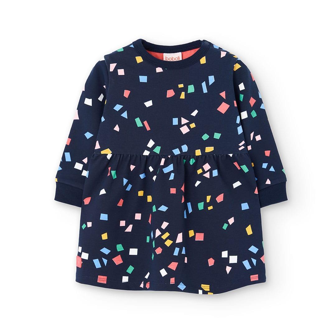 Vestido de Felpa Confetti Azul Escuro