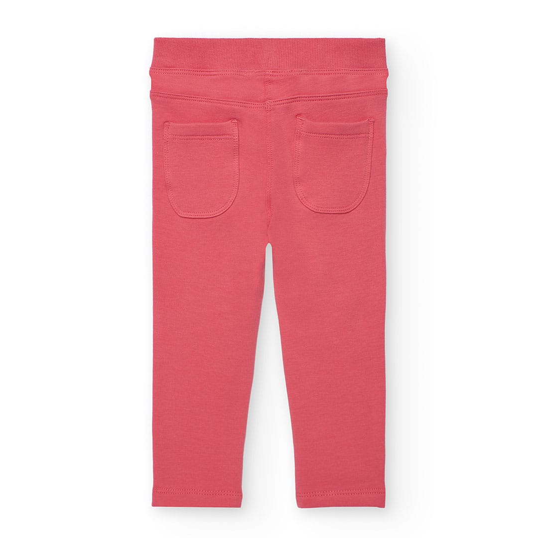 Leggins Básicas de Malha de Algodão Rosa