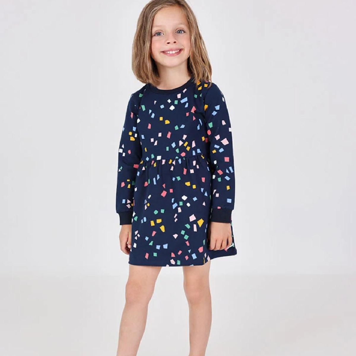Vestido de Felpa Confetti Azul Escuro