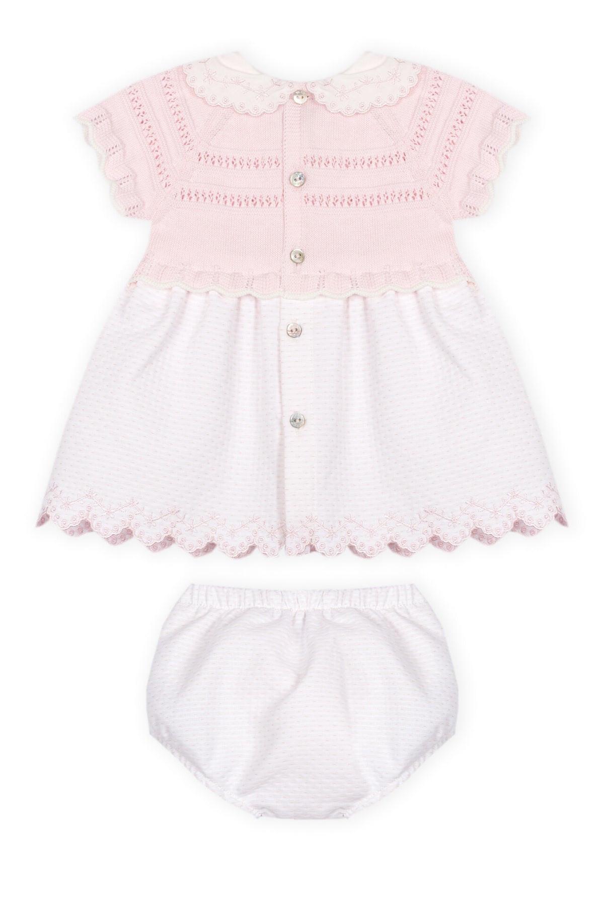 Vestido com Tapa Fraldas Rosa Bebé
