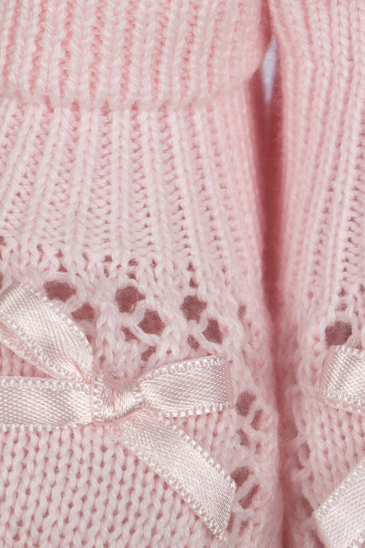 Carapins de Malha Rosa com Laço