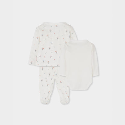 Pack de Saída de Maternidade "Hello World" – Conjunto 4 Peças Floral