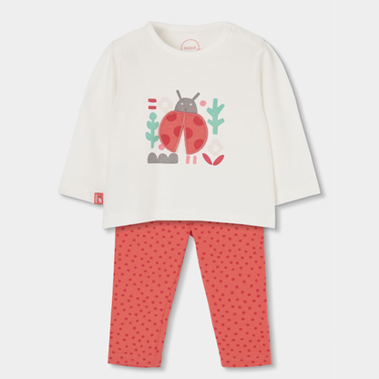 Conjunto de Camisola Manga Comprida Joaninha e Leggings