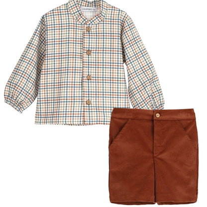 Conjunto Camisa Xadrez e Calções