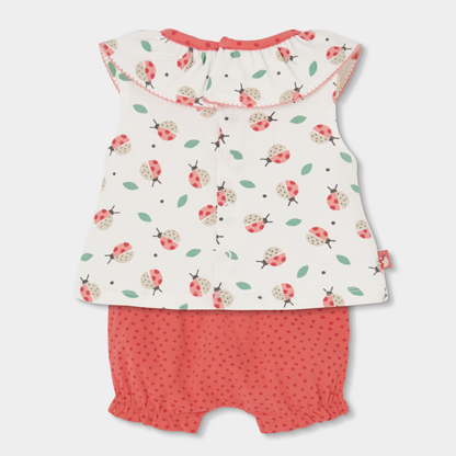 Conjunto T-shirt Com Folho e Calção Joaninha
