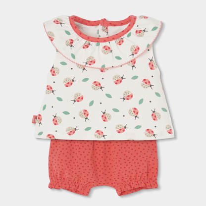 Conjunto T-shirt Com Folho e Calção Joaninha