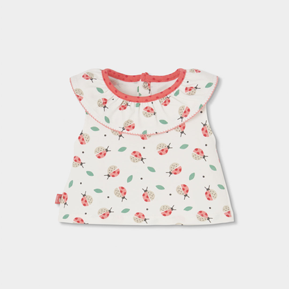 Conjunto T-shirt Com Folho e Calção Joaninha