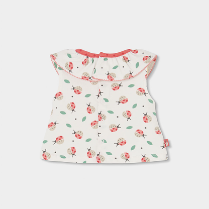 Conjunto T-shirt Com Folho e Calção Joaninha