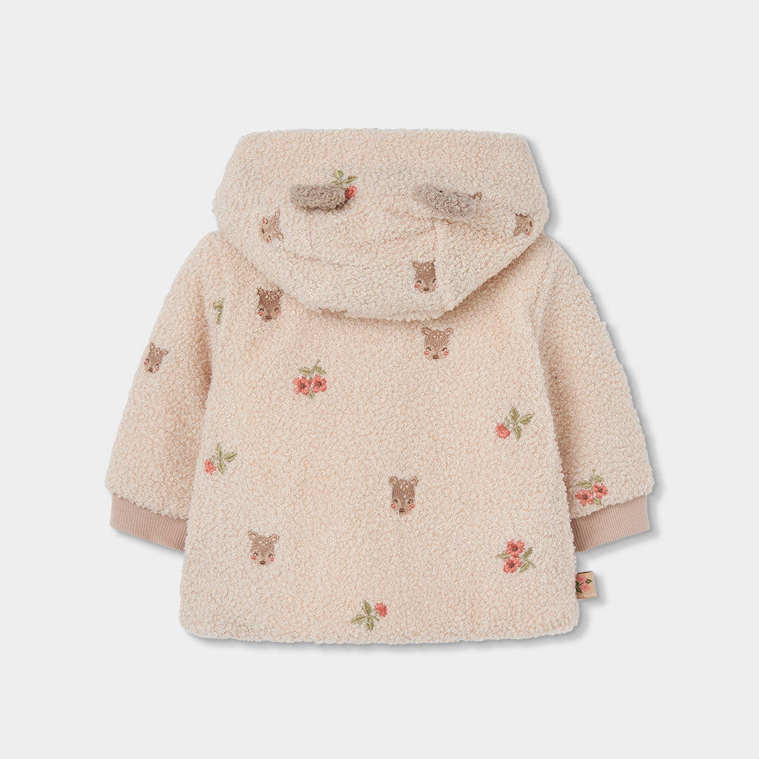 Casaco Cru Estampado Veados e Flores