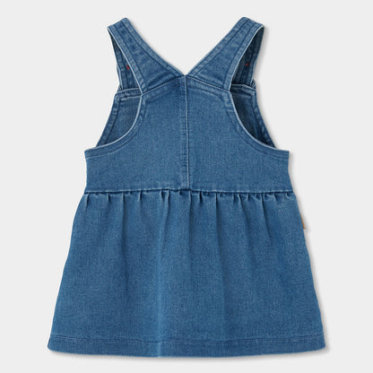 Conjunto de Vestido de Ganga Urso com Body de Gola
