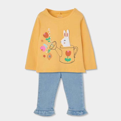 Conjunto Camisola e Calças Coelho Jardineiro