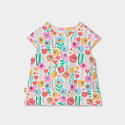 Conjunto Vestido com T-shirt Flores