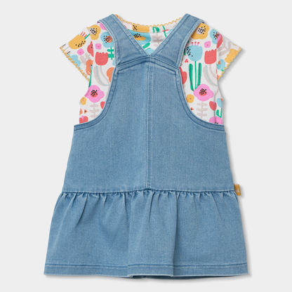 Conjunto Vestido com T-shirt Flores