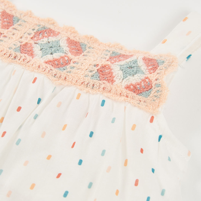 Vestido de Alças com Pormenor de Crochet