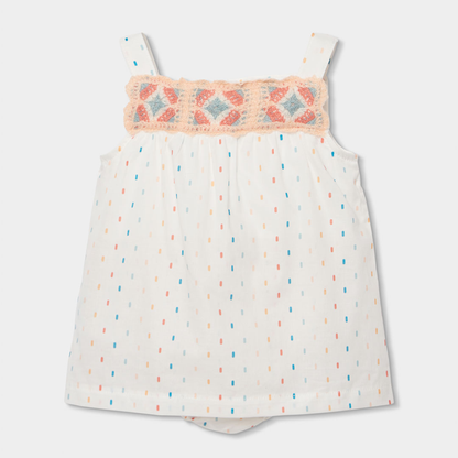 Vestido de Alças com Pormenor de Crochet