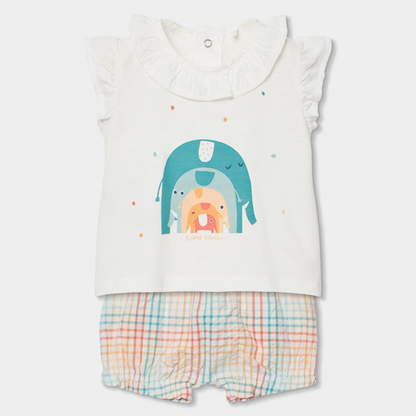 Conjunto T-shirt com Folho e Calção Elefante
