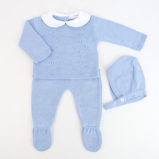 Conjunto em Malha Azul Pipoca