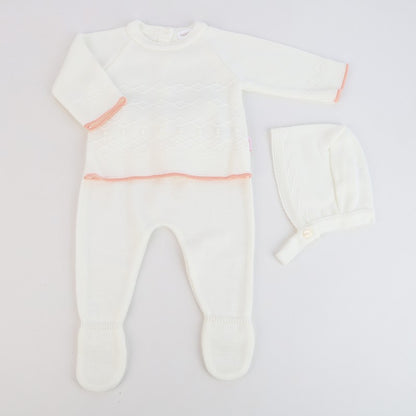 Conjunto em Malha Trabalhado com detalhes em Salmão