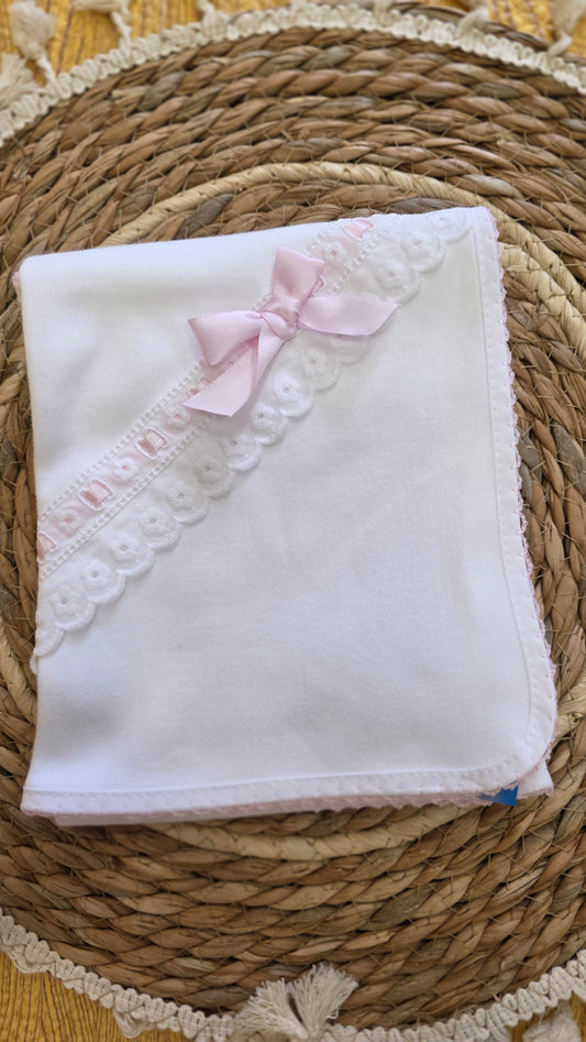 Fralda em Algodão para Bebé - Rosa